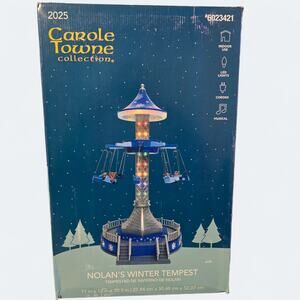 Carole Towne Swing Ride Lighted Musical Building Christmas Collectible (DAMAGED)